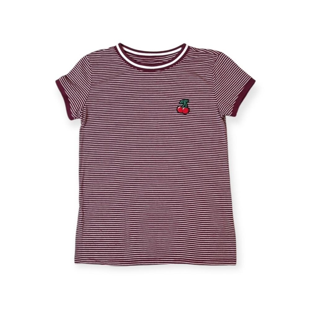 Authentic American Heritage Women’s Striped Cherry Logo Shirt Size XS